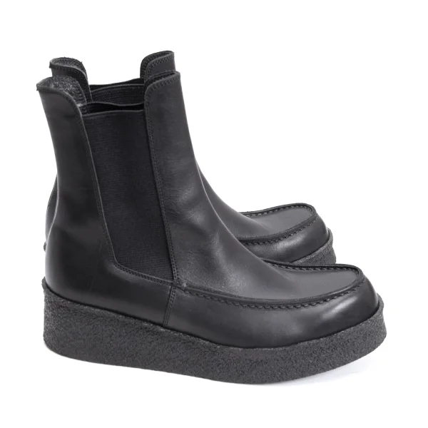 Y's Platform Side Gore Leather Boots K-163611_005