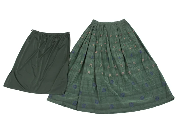 ISSEY MIYAKE HaaT Botanical Embroidery Design Skirt K-163622_009