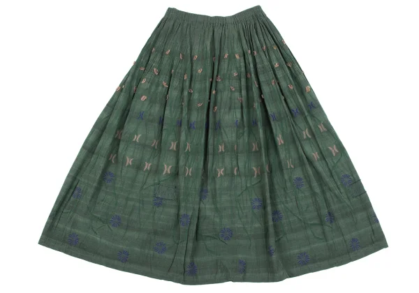 ISSEY MIYAKE HaaT Botanical Embroidery Design Skirt K-163622_010