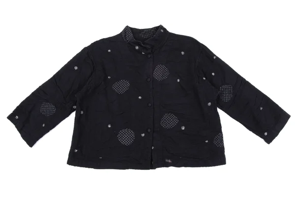 ISSEY MIYAKE HaaT Cotton Stitch Design Stand Collar Jacket K-163630_002