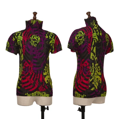 ISSEY MIYAKE me Printed High-neck Pleats T-shirt