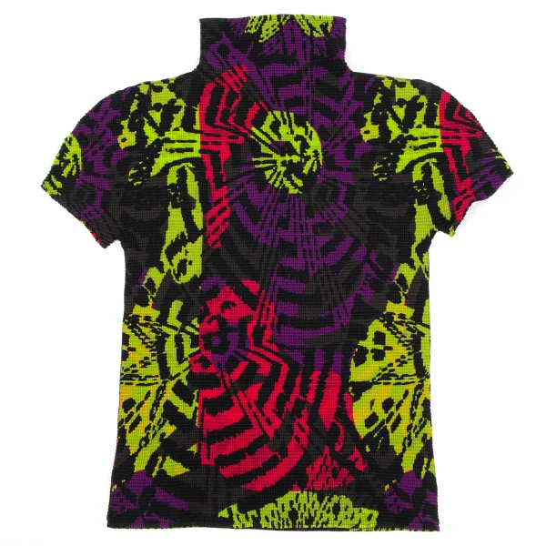ISSEY MIYAKE me Printed High-neck Pleats T-shirt K-163635_002