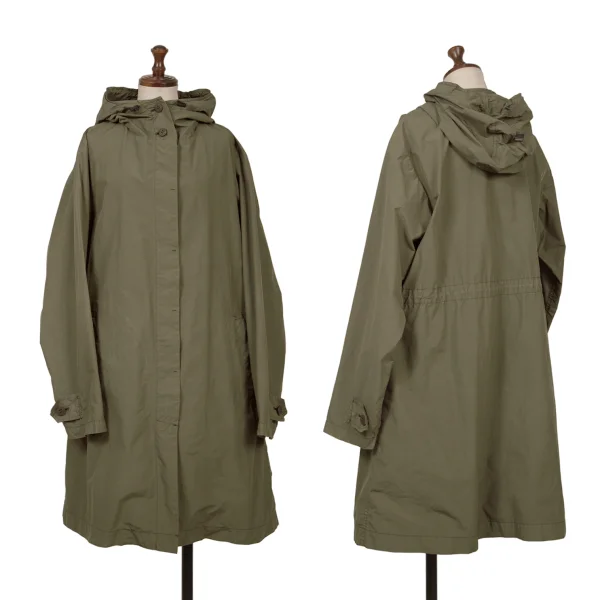 ISSEY MIYAKE me Poly Nylon Hooded Coat Khaki Free K-163644_001