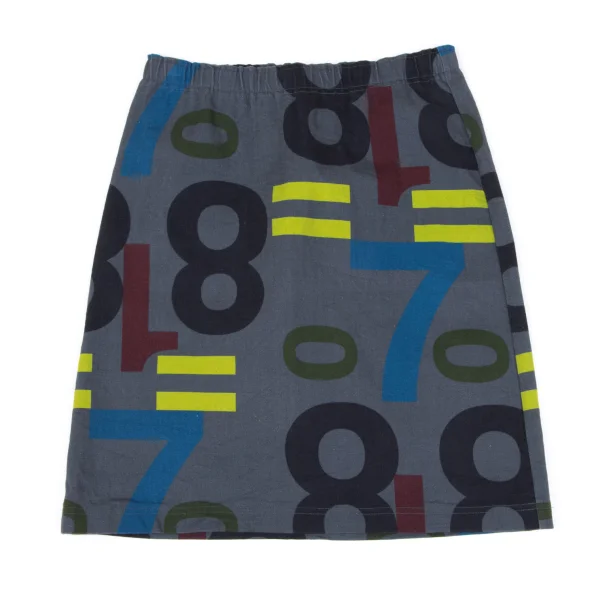 ISSEY MIYAKE me Number Printed Trapezoid Skirt K-163652_002