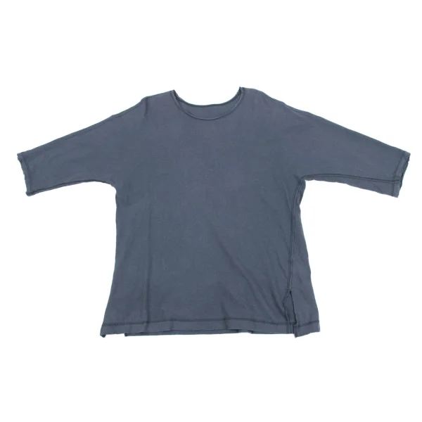 HOMME PLISSE ISSEY MIYAKE Cotton Linen Cut Off Dolman T Shirt Grey 2 K-163655_001
