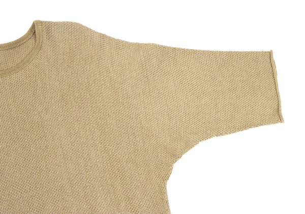 HOMME PLISSE ISSEY MIYAKE Cotton Poly Dolman Half Sleeve Knit Top K-163656_003