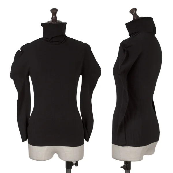 PLEATS PLEASE A-POC INSIDE Erase Pleats Stretch Turtleneck Top Black 3 K-163667_001