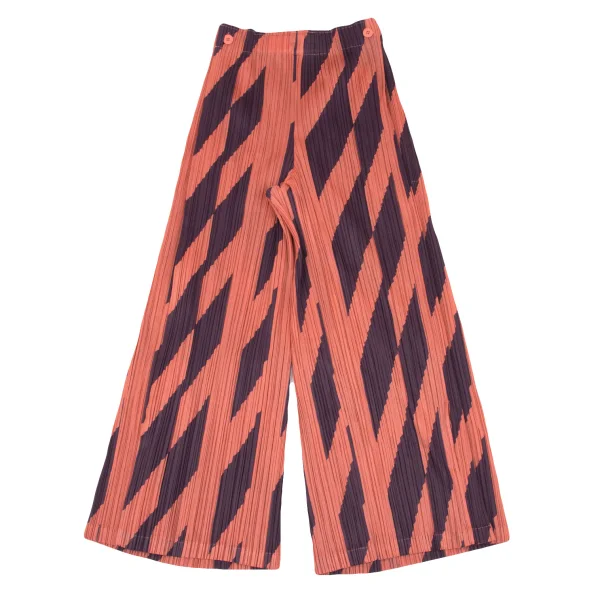 PLEATS PLEASE Pleats Bias Check Flap Pants Orange,Purple 1 K-163668_001