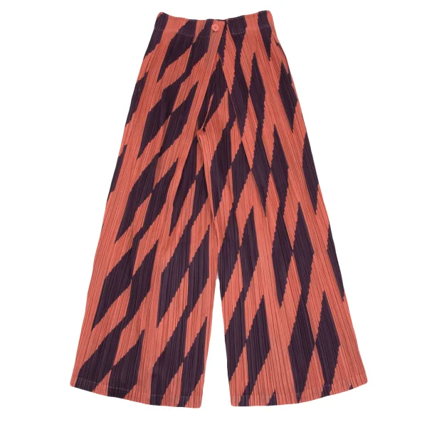PLEATS PLEASE Pleats Bias Check Flap Pants K-163668_010