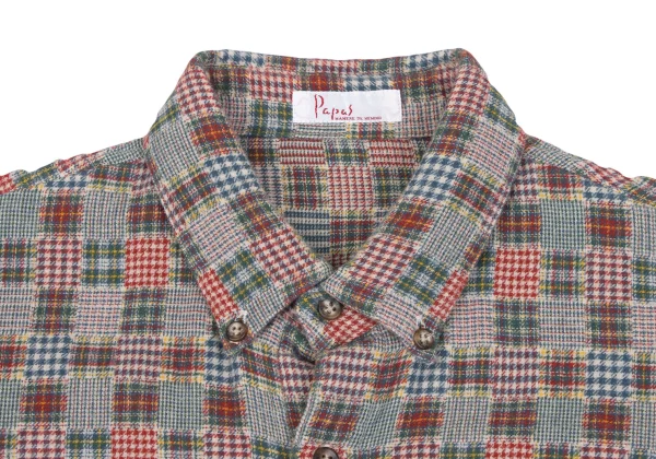 Papas Cotton Multi Panel Check Flannel Shirt K-163675_003