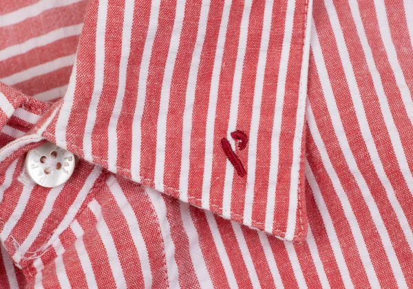 Papas Linen Blend Cotton Seersucker Stripe Short Sleeve Shirt K-163676_005