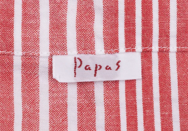 Papas Linen Blend Cotton Seersucker Stripe Short Sleeve Shirt K-163676_008