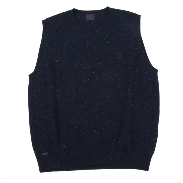 Papas Rayon Blend Point Logo Embroidery Sleeveless Knit Navy 48M K-163678_001