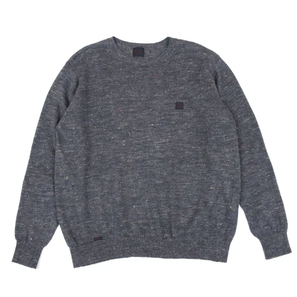 Papas Linen Point Logo Patch Mix Knit Grey 48M K-163679_001