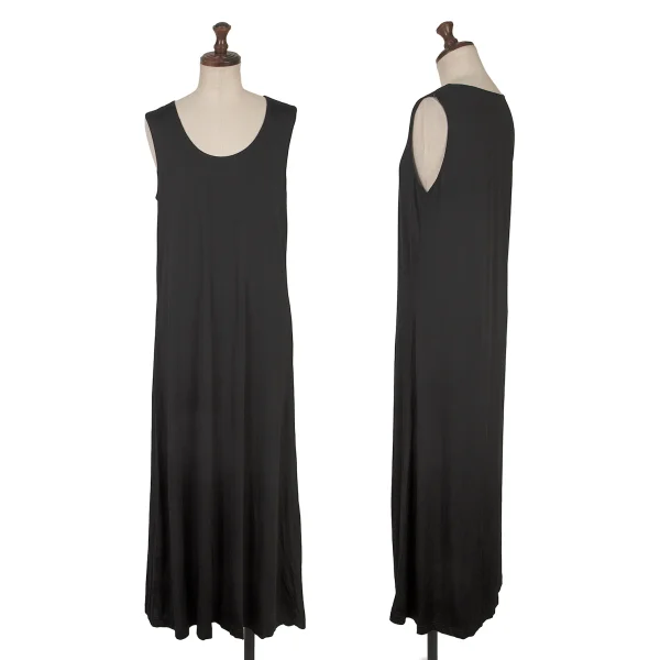 ISSEY MIYAKE FETE Stretch Rayon Sleeveless Dress Black 3 K-163697_001