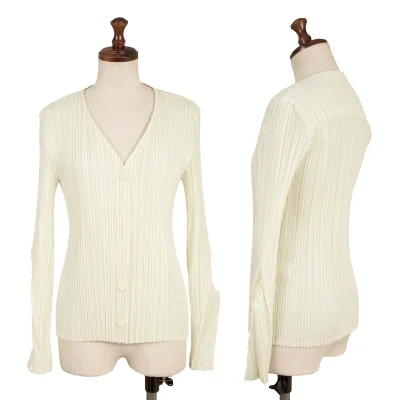 ISSEY MIYAKE FETE Design Sleeve Pleated Collarless Jacket