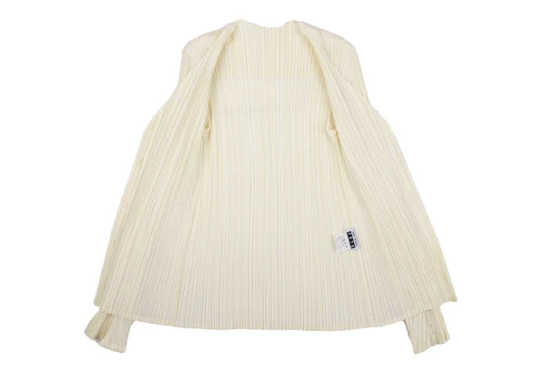 ISSEY MIYAKE FETE Design Sleeve Pleated Collarless Jacket K-163700_009