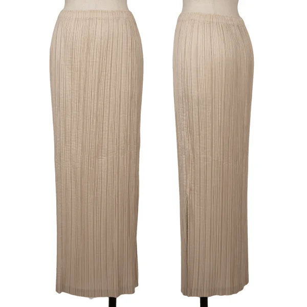 ISSEY MIYAKE FETE Pleats Slit Skirt Mocha 3 K-163701_001