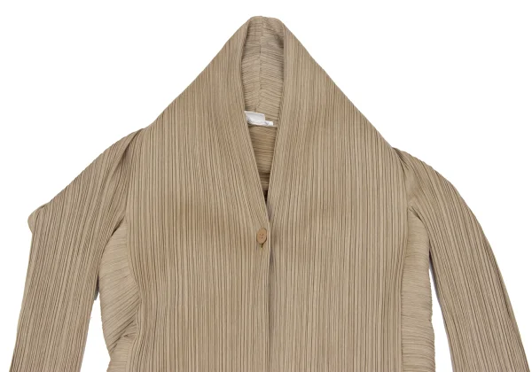 PLEATS PLEASE Draped Neck Deformation Pleated Jacket K-163705_003