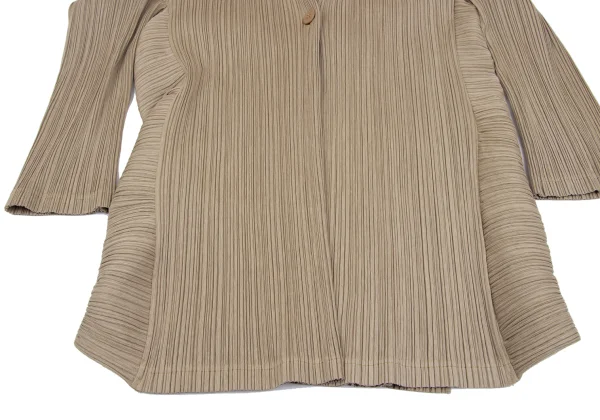 PLEATS PLEASE Draped Neck Deformation Pleated Jacket K-163705_010