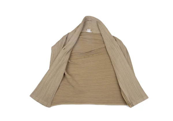 PLEATS PLEASE Draped Neck Deformation Pleated Jacket K-163705_011