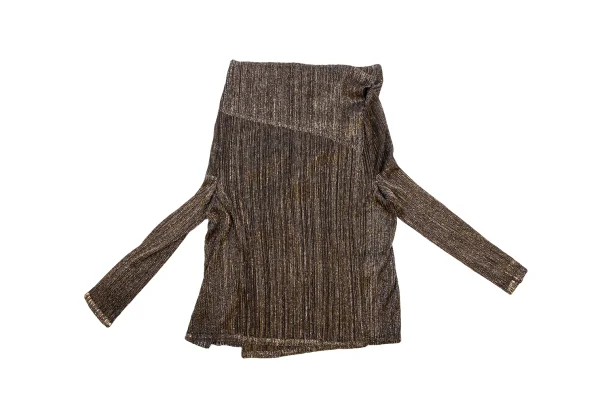 PLEATS PLEASE Lame Pleated Drape Cardigan K-163706_002