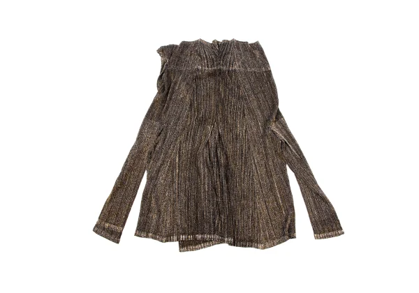 PLEATS PLEASE Lame Pleated Drape Cardigan K-163706_003