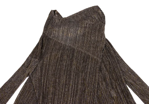 PLEATS PLEASE Lame Pleated Drape Cardigan K-163706_004