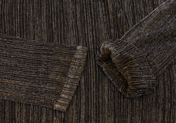 PLEATS PLEASE Lame Pleated Drape Cardigan K-163706_007