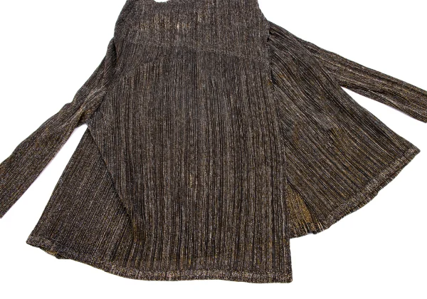 PLEATS PLEASE Lame Pleated Drape Cardigan K-163706_008