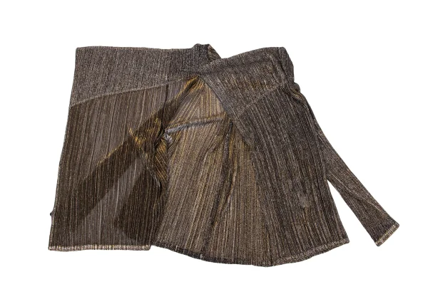 PLEATS PLEASE Lame Pleated Drape Cardigan K-163706_010