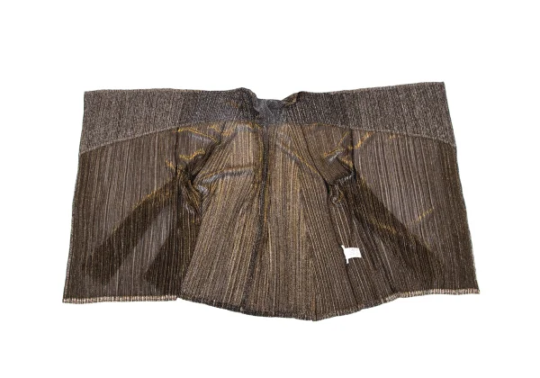 PLEATS PLEASE Lame Pleated Drape Cardigan K-163706_012