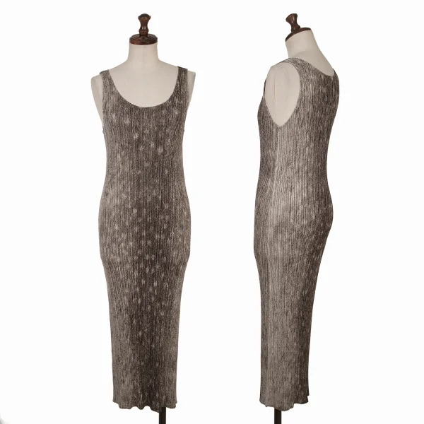 PLEATS PLEASE Fur Printed Sleeveless Dress Beige 4 K-163707_001