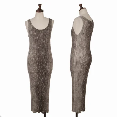 PLEATS PLEASE Fur Printed Sleeveless Dress