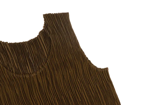 PLEATS PLEASE Crepe Pleated Side Slit Sleeveless Dress K-163708_005