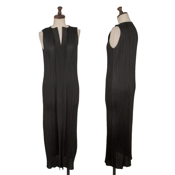 PLEATS PLEASE Sleeveless Skipper Pleated Dress Black 4 K-163710_001