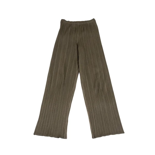 PLEATS PLEASE Pleated Straight Pants Khaki 4 K-163715_001