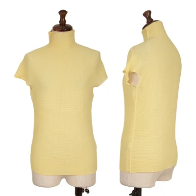 ISSEY MIYAKE PLEATS (T.) Stretch Pleats Turtle Neck T Shirt