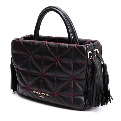 SONIA RYKIEL Quilted Tassel Leather Hand Bag