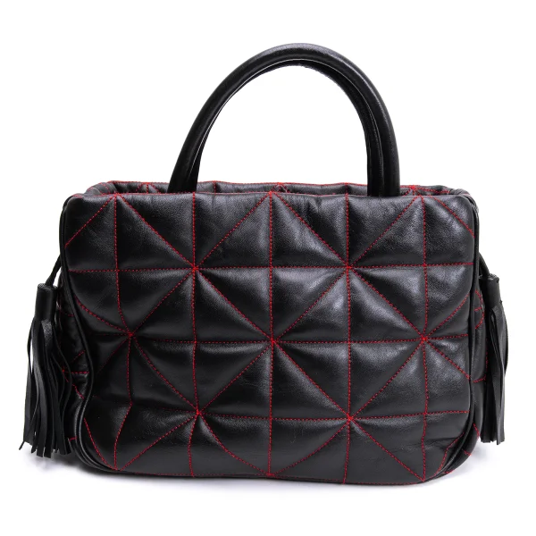 SONIA RYKIEL Quilted Tassel Leather Hand Bag K-163723_004