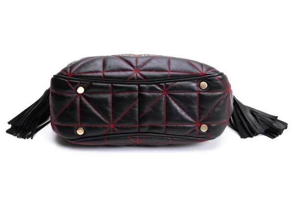 SONIA RYKIEL Quilted Tassel Leather Hand Bag K-163723_006