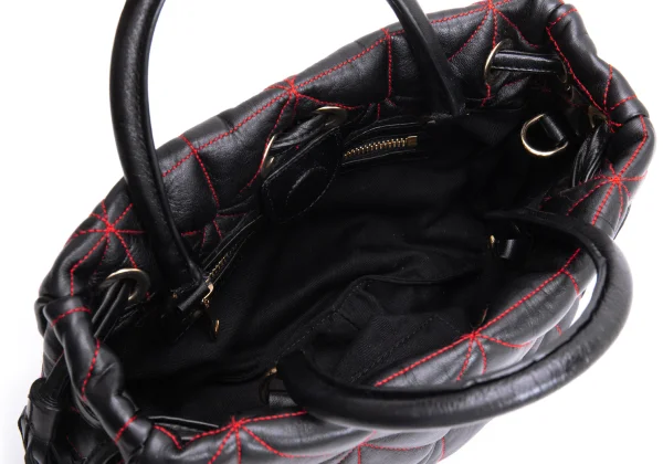 SONIA RYKIEL Quilted Tassel Leather Hand Bag K-163723_008