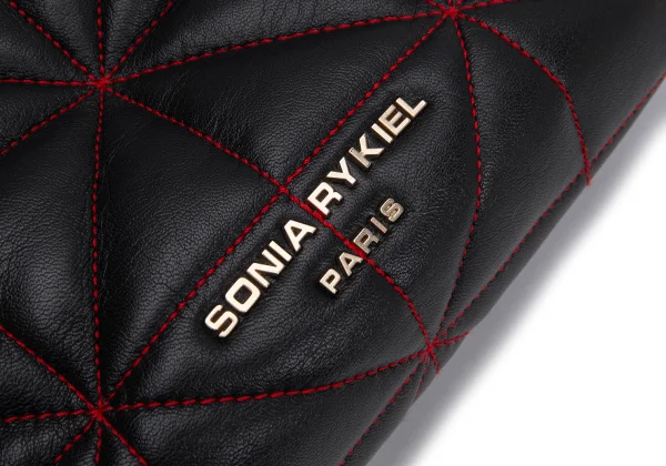 SONIA RYKIEL Quilted Tassel Leather Hand Bag K-163723_011