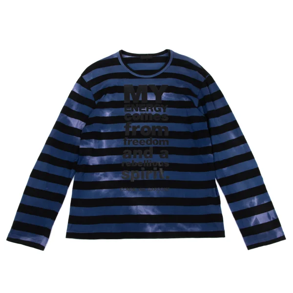 COMME des GARCONS HOMME PLUS Printed Breach Stripe T Shirt Navy M K-163727_001