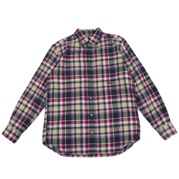 Papas+ Cotton Checked Button Down Flannel Shirt Multi-Color M K-163737_001