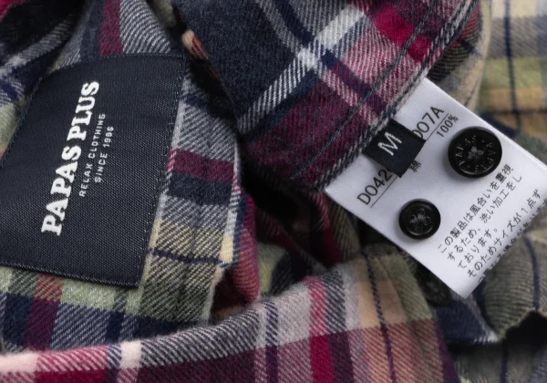 Papas+ Cotton Checked Button Down Flannel Shirt K-163737_013