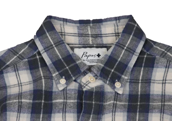 Papas+ Cotton Checked Button Down Flannel Shirt K-163738_003