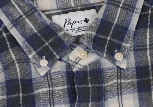 Papas+ Cotton Checked Button Down Flannel Shirt K-163738_004