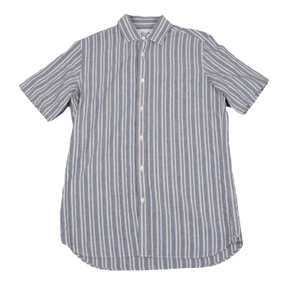 Papas+ Cotton Linen Striped Short Sleeve Shirt