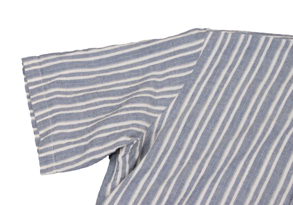 Papas+ Cotton Linen Striped Short Sleeve Shirt K-163740_006